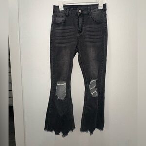 Distressed Black Women's Jeans